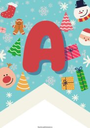 GIRLANDA świąteczna – cały alfabet, cyfry oraz znaki specjalne