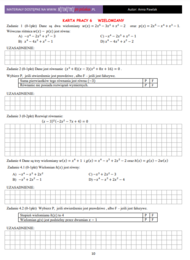 Karta pracy - WIELOMIANY - poziom podstawowy