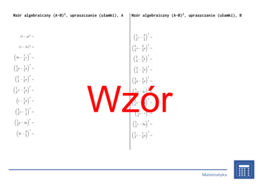 Wzór algebraiczny (A-B)^2, upraszczanie (ułamki) | matematyka, algebra | 26 kolumn