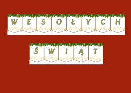 WESOŁYCH ŚWIĄT – Boże Narodzenie – GIRLANDA – biblioteka – świetlica – przedszkole – gazetka – wersja 3