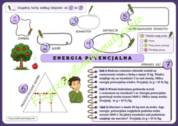 Energia potencjalna – mapa myśli do uzupełnienia + zadania | Fizyka