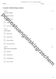 English Class A1+ - Unit 7 - testy