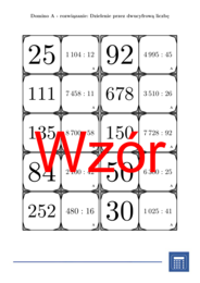 Domino - Dzielenie przez dwucyfrową liczbę | matematyka