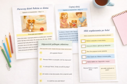 Pierwszy dzień Reksia w domu [Krótkie opowiadanie z pytaniami]