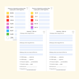 KALENDARZ NA 2026 ROK- ZADANIA DLA KLAS 2 i 3