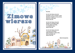 ZIMOWE WIERSZE – zima - biblioteka – świetlica – WIERSZE – GAZETKA – wersja 2