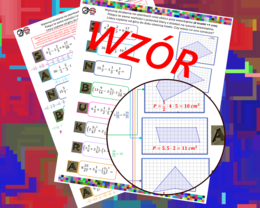 (klasa 6 klasa 7 klasa 8) Kolejność działań na ułamkach zwykłych i pola figur z hasłem.