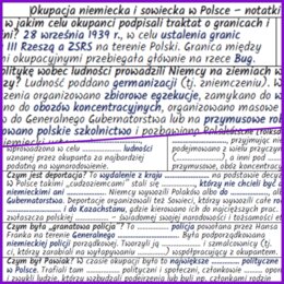 Okupacja niemiecka i sowiecka w Polsce – notatki i karta pracy