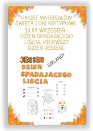PAKIET MATERIAŁÓW NA WRZESIEŃ WEDŁUG KALENDARZA ŚWIĄT I DNI NIETYPOWYCH.