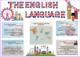 „Gazetka na Dzień Języka Angielskiego” –60 elementów i 2 aranżacje do wyboru Kolorowa i Edukacyjna Dekoracja 🌍📚