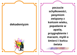 Fiszki, Młoda Polska, 15 kart definicji oraz 2 puste, pdf