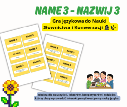 GRA JĘZYKOWA, KONWERSACJE, NAZWIJ 3, ANGIELSKI, EGZAMIN, MATURA, SPEAKING