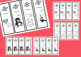 DZIEŃ PLUSZOWEGO MISIA – zakładki do książek – zakładka – czarno-białe – wersja 2