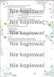 Karta pracy - czytanka "The Secret Life of Microbes" B2 + ćw. Present Perfect v. Past Simple