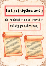 Listy od wychowawcy do rodziców absolwentów SP