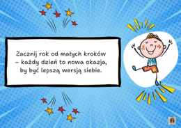 Skok w nowy rok - gazetka ścienna z hasłami motywacyjnymi.