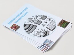 Zimowe i świąteczne kolorowanki (czapka z pomponem, rękawiczki, świeca, książka)