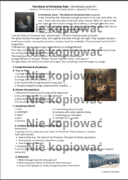 Karta pracy +scenariusz lekcji "The Ghost of Christmas Past" (B1)