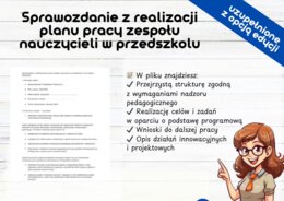 Sprawozdanie z pracy zespołu nauczycieli w przedszkolu