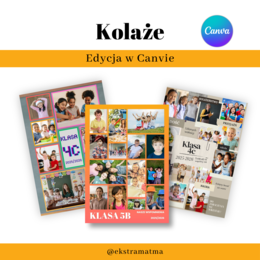Tablo klasowe - pamiątka dla klasy. Koniec roku. Szblon edytowalny w Canva.