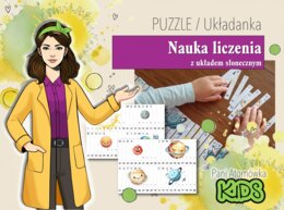 Edukacja przedszkolna/wczesnoszkolna. Nauka liczenia i pisania. Puzzle z motywem układu słonecznego. Pani Atomówka KIDS.