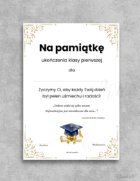 Wklejki do książek na zakończenie roku - klasa 1