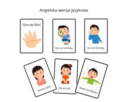 Give me five! Zasady na piątkę - pięć zasad pracy na lekcji, dwie wersje językowe, język angielski, język polski., zarządzanie klasą, classroom menagement