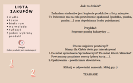 Dialog w sklepie - opakowania + dopełniacz liczby pojedynczej + dwa ćwiczenia interaktywne w pakiecie