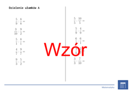 Dzielenie ułamków | matematyka | 26 kolumn