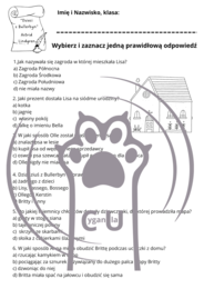 Karty pracy z odpowiedziami do lektury Astrid Lindgren "Dzieci z Bullerbyn"
