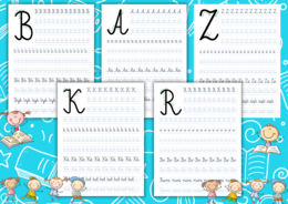 Kaligrafia - litery a do z - bez polskich znaków