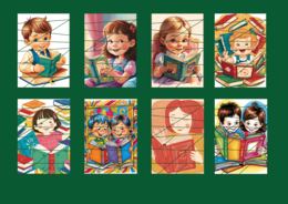 DZIEŃ KSIĄŻKI DLA DZIECI – puzzle – biblioteka – przedszkole – świetlica – 15 wersji
