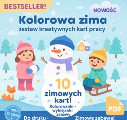 Kolorowa zima – zestaw kart pracy
