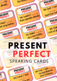 Present Perfect - 96 Speaking Cards - Complete the sentence! - mówienie - karty - czasownik - E8 - egzamin ósmoklasisty - matura