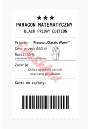 ⭐53 PARAGONY MATEMATYCZNE – BLACK FRIDAY EDITION (różne poziomy trudności / podwójne rabaty/ zamiast kartkówki)