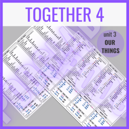 Together 4 unit  3 OUR THINGS - zakładki do książki / słownictwo i gramatyka