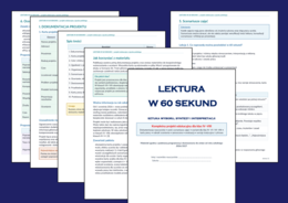 🌹 LEKTURA W 60 SEKUND - projekt edukacyjny dla klas IV–VIII + 39 wzorcowych wypowiedzi uczniowskich - język polski