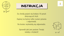 Quiz prezentacja bryły na początek