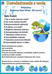 Doświadczenia z wodą. Świętujemy Światowy Dzień Wody - 22 marca!