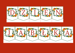 DZIEŃ JABŁKA – girlanda – napis – gazetka – szkoła – wersja 4