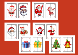 MIKOŁAJKI – puzzle – układanka- układanki - biblioteka – świetlica – przedszkole – Boże Narodzenie – 12 wersji