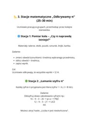 Dzień liczby Pi - scenariusz zajęć