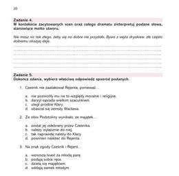 Karta pracy "Zemsta" - krytyczne czytanie