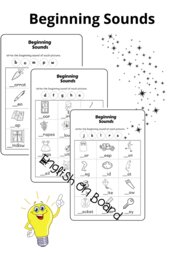 Beginning Sounds - 3 Karty Pracy - Znajdź pierwszą literę.