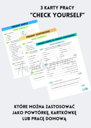 MEGA ZESTAW: Present Simple vs. Present Continuous - porównanie - czasy teraźniejsze - E8 - matura - wklejki = karty pracy - ćwiczenia - zadania - kartkówki - 3 zestawy speaking cards - mówienie - gry na Wordwall