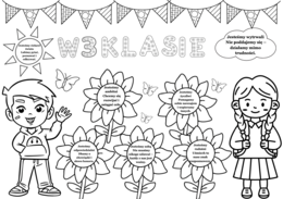 W Trzeciej klasie– gazetka do kolorowania z wartościami lub karta pracy dla dzieci| 25 stron w rozmiarze A4 i mniejszym