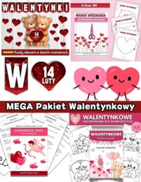 MEGA Pakiet Walentynkowy ❤️ Gazetka Walentynkowa, kolorowanki, scenariusz & wycinanki ❤️
