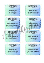 Past Simple - 80 speaking cards - questions - karty do speakingu - angielski - egzamin ósmoklasisty