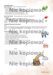 Karta pracy z czytanką Superstitions Around the World B1+/B2