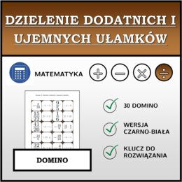 Domino - Dzielenie dodatnich i ujemnych ułamków | matematyka